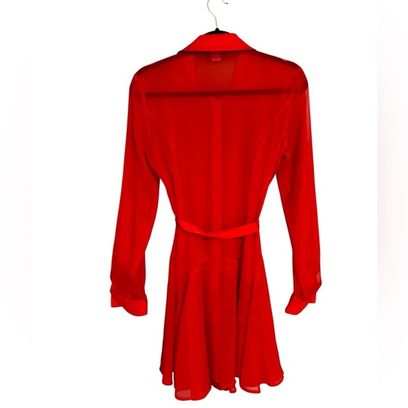 Bebe Vibrant Red Collared Dress - Picture 2 of 7